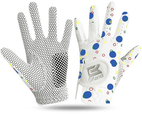 Kids Golf Gloves Left Hand Right Hander Golfer Value 1 Pair Pack, Golf Glove Breathable All Weather Grip Upgrade Palm Gift for Junior Youth Toddler Boys Girls Small Medium Large XL (Blue, Medium)