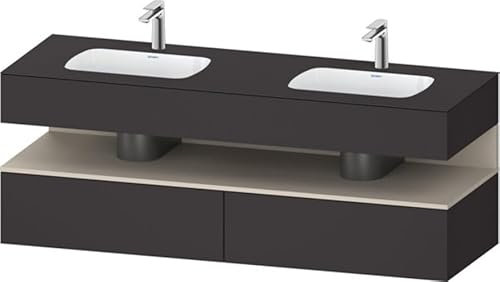 Duravit Qatego Einbauwaschtisch mit Konsolenwaschtischunterbau, 1600x550x600mm, Nische Taupe Supermatt, Doppelwaschtisch, QA4797083800000, Farbe: Graphit