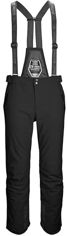 killtec Uomo Pantaloni da Sci/Pantaloni con Pettorina da Sci con Zip e Protezione dei Bordi Larok, Schwarz, L, 35244-000