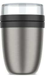 Mepal - Thermobehälter Ellipse - Thermo Lunchpot - Praktischer Joghurtbecher & Suppenbecher zum Mitnehmen - 6-8 Stunden heiß & 12 Stunden kalt - 500 + 200 ml - Nordic black