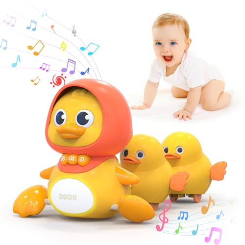 Gofimyee Giocattoli per anatre musicali, giocattoli per bambini di 1, 2 e 3 anni, giocattolo sonoro Early Education con Lullaby, tra cui una grande anatra, due piccole anatre e batterie
