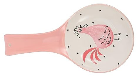 Cabilock Reposa Cucharas Cocina de Cerámica Rosa, Portacucharas de Cocina Fácil de Limpiar y Reutilizable Diseño Moderno y Funcional
