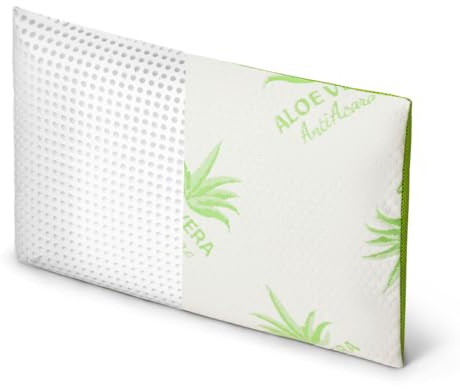 EPSELIA Cuscino Lettino per Bambini Memory Foam in ALOE VERA cm 60x40 H6 Antisoffoco Ergonomico, Anallergico e Traspirante tessuto Air 3D, Cuscino Asilo o Viaggio Sfoderabile, CertiPUR™ OEKO-TEX®