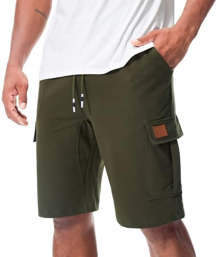 Suwangi Herrshorts korta byxor bermuda cargo sport bomull löpning sommar shorts med flera fickor