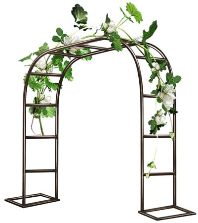 Arco para Rosas Arco Jardín Exterior,cenador de jardín para Enredaderas trepadoras,Arco Metálico de Jardín,Ancho x Alto, 80x200cm,120x220cm,200x230cm,350x220cm(Marrón,L350xW40xH220cm)