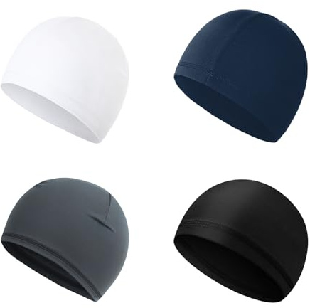 LCUHAVA 4 gorros deportivos delgados - Gorros transpirables para ciclismo y entrenamiento de carreras. Gorra deportiva ligera de verano de poliéster, ideal para hombre y mujer