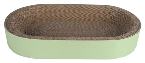 CCYLEZ Cat Scratch Bowl Robust Korrugerad Cat Scratcher Lounge Bed för Inomhuskatter Slipklo, Interaktiv Leksaksboll, för Bättre Sömnutrymme (Stor 60x30x9 cm / 23,62x11,81x3,54 tum)