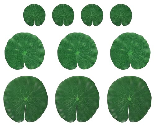 YARNOW 10pièces Lotus Flottantes Artificielles pour Bassin Eau Aquarium et Décoration de Jardin Extérieur Nénuphars Réalistes