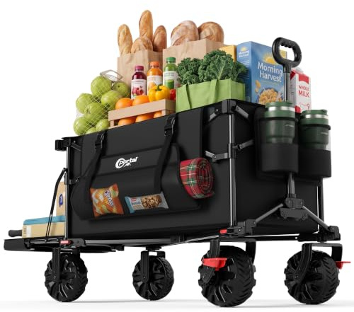 Portal 400 L strandvagn för sand med nedfällbar baklucka festival campingvagn slitstark terräng stora hjul vikbar drag längs vagn för trädgård shopping transport