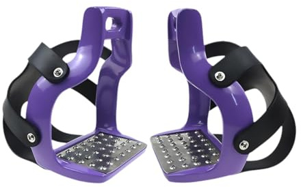 KESOTO 2 Piezas Estribos para Montar Estribos de Entrenamiento Ligeros Apoyo Antideslizante Accesorios de Aluminio para Equipamiento Exterior Apto, Violeta