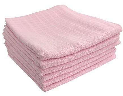 M.M.C. 6-pack Muslinblöjor | dregellappar 100 % bomull – tygblöjor och muslindukar för baby | Öko-Tex certifierad, 80 x 70 cm (6 rosa)