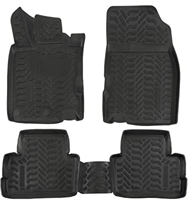 J&J AUTOMOTIVE | 3D Tappeti Tappetini Per Auto In TPE Gomma Premium Su Misura Per Qashqai J11 2014-2021, Bordo di 4cm, Nero, Inodore, Set 4 Pz
