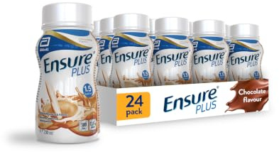 Ensure Plus (24 x 200ml - Chocolate Flavour) - Oral Nutritional Supplement | Balanced Nutritional Supplement Shake With Carbs, Fat, Protein and Additional Vitamins & Minerals