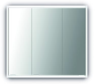 Jokey Spiegelschrank Batu mit LED Beleuchtung 80 cm breit, Badezimmer Spiegelschrank aus MDF, inkl. Steckdose | Weiß