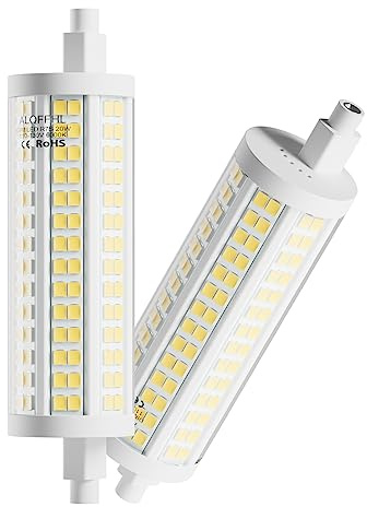 R7s 118mm 20W LED Bulb, Dimmable J Type Double Ended Flood Light, 200W Halogen T3 Replacement, 120V 2500 Lumen, Wall Security Floor Standing Lamp for Work and Home, Pack of 2 (6000K Cool White)