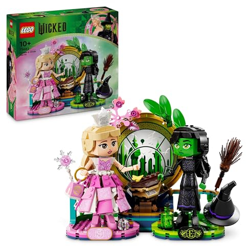 LEGO Wicked Elphaba & Glinda Figures, Building Toy Set for 10 Plus Year Old Girls and Boys, with Buildable Characters and a Broom, Wizard of Oz-Themed Gift for Kids and Fans of the Movie 75682