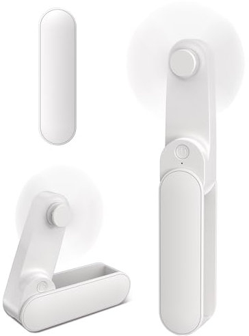 Ajgvq Mini Ventilateur Portable, Poche et Léger Rechargeable(1000mAh & Autonomie 14h), Petit Ventilateur de Table Pliable pour Maison/Bureau/Voyage (Ventilateur USB Compact