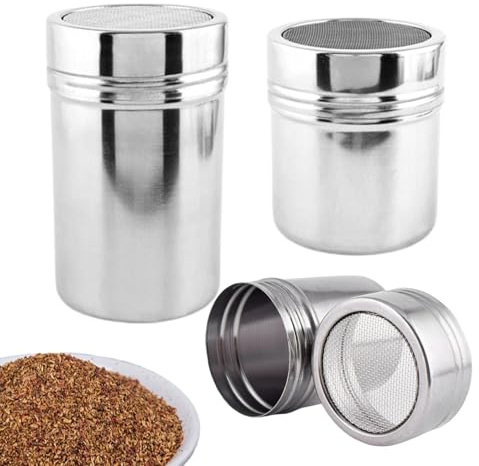 Spargitore di zucchero a velo | Dispenser di zucchero a velo per caffè | da cucina multiuso in acciaio per ristoranti spuntini panetteria Café Piknik