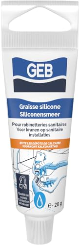 GEB 3283985155195 Graisse Silicone de Contact spécial Eau Potable pour lubrifier la robinetterie sanitaire RONINETTERIES 20 GR, Blanc, 20g