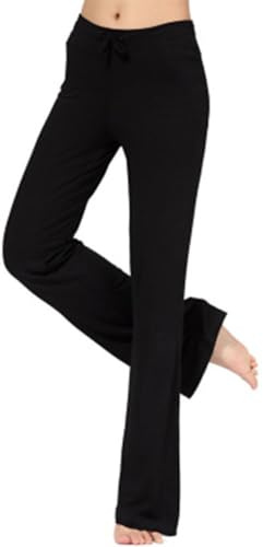 Yigoo Yogahosen Damen Lang Hosen Sporthose Pumphose Haremshose Leichte Sommerhose Marlene Hose Schwarz XL