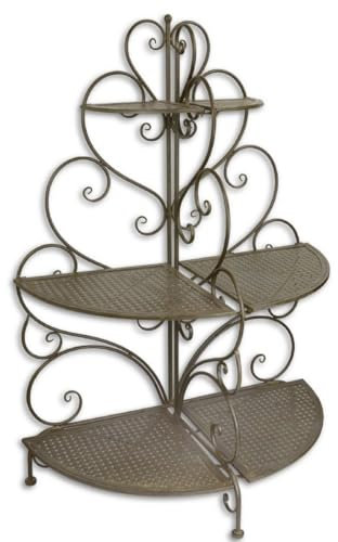 Casa Padrino Jugendstil Blumenetagere Braun 83,5 x 43 x H. 119,5 cm - Gartendeko Accessoires