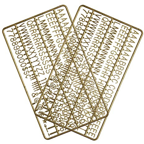 Veskaoty 3/4 Inch Letters for Flet Letter Boards, 300 Pieces, Plastic, Bronze, Classic Style, Changeable Message Boards