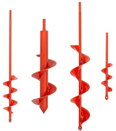 MAXCCINO Auger Drill Bit for Planting Set of 4, Garden Ground Earth Spiral Drill Bit for 3/8 Hex Drive Drill, for Post Hole Digger Bulb Bedding Digging Plant Rapid Planter
