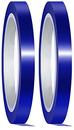 SAVITA 2 Rollos Cintas de Alta Temperatura, 20mmx33m Cinta Resistente al Calor Cinta Adhesiva Térmica Cinta Poliimida para Sublimación Arte Manualidades (Azul)