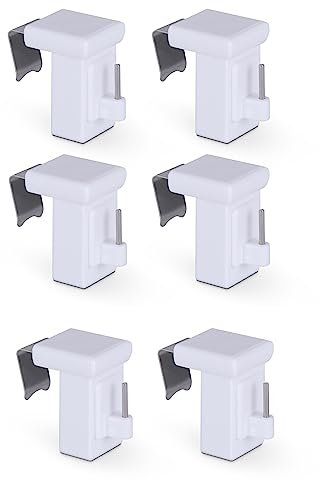 Bestlivings Morsetti a morsetto, confezione da 6 pezzi, per aste di vetri, telaio della finestra, 10 – 27 mm, fissaggio a morsetto, senza foratura, viti, incollaggio, facile da montare