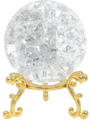 LONGWIN 50mm Ice Cracked Crystal Ball Decorative Glass Ball Home Decor Ornaments (Clear)