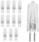 LedWekei Ampoules halogènes G5.3, ampoule 220 V 75 W, ampoule à capsule transparente à 2 broches, ampoules blanc chaud 2700 K à intensité variable (paquet de 12)