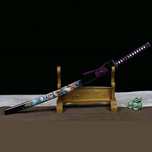 Cuchillo de bambú hecho a mano, katana japonesa, espada samurái con vaina de madera, utilizada para entrenamiento físico, accesorios de rendimiento, decoración del hogar, colección de arte, cumpleaño