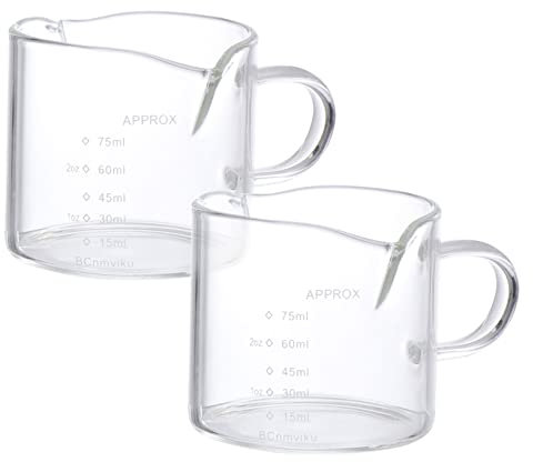 WATIIFUFU 2pièces Verres Doseurs à Café Chopes à Bière Tasses à Boissons Lot Pour Café Lait Thé Avec Bec Verseur Résistant Chaleur Pratique Pour Préparer Des Boissons