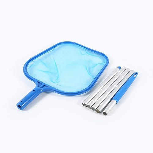 Retino per Piscina,Retino per Piscina Pulizia,Retino con Manico Telescopio per Piscina,Retina Raccogli Foglie per Piscina,Kit Pulizia Piscina con 5 Pali,per Piscina,Spa,Laghetti,Sorgenti Termali