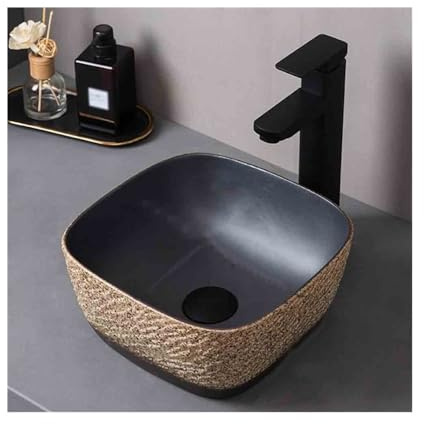 Tocador Lavabo pequeño sobre encimera, lavabo cuadrado, for baño doméstico con accesorios Moderno