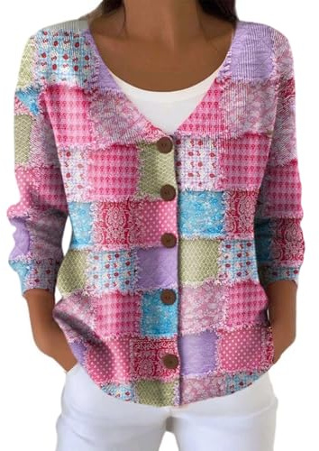Gilet Cachemire Femme Pull Chic et Elegant Hiver Cardigan Ruban Rose Col V Long Grande Taille Gilets LéGer Manches Longues Laine Pulls en Tricot Leger Sweatshirts Bouton Ouvert Blouson Sweater