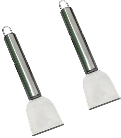 2Pcs Kitchen Fume Shovel, Stainless Steel Ice Remover, Freezer Ice Scraper, Portable Defrosting Shovel, Multipurpose Cleaning Spatula, Defrosting Scraper Gadgets