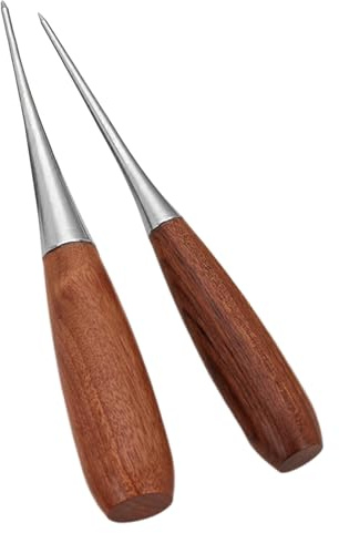 Lezna Para Coser Cuero | Lezna Perforable Con Mango De Madera,Punzón para Cuero | Para Cinturones Bolsos Pantalones Vaqueros Tela Tapicería Calzado Botas