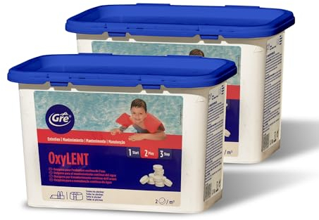 Ossigeno Attivo Gre in pastiglie da 20gr - OXI Lent kg.2,4 KG(1,2 x 2) Ideale per Piscina e Spa Idromassaggio.Spedizione IMMEDIATA