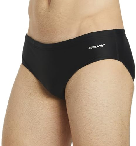 Sporti Solid Swim Brief Swimsuit - Black - 34