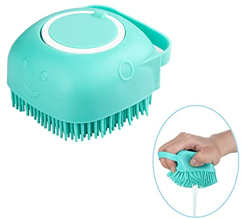 FUYIHGL Shampoo Bürste Bubble Brush für Baden Hundeseife mit Seifenspender Dusche Bürste Silikon mit Loop Handle für Haustiere Hunde Katzen Doggie