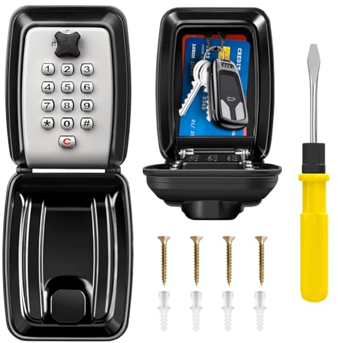 ENONEO Groß Schlüsseltresor mit 12-stelligem Zahlencode Außen wasserdichte Schlüsselsafe Wandmontage Schlüsselbox Robustes Schlüsselkasten Key Safe für Aussen Haus Garagen Schule Büro