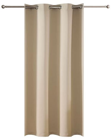 MilyaDE Gardinen Blickdicht mit Ösen Verdunkelungsvorhang für Wohnzimmer Schlafzimmer Hochgenauigkeit Polyester 140 x 210 cm (B x H), Beige