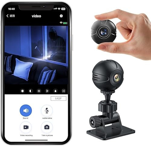 SUJAHHUJIQ Mini caméra espion WiFi HD 1080p cachée avec audio et vidéo, mini caméra avec vision nocturne détection de mouvement pour extérieur/intérieur