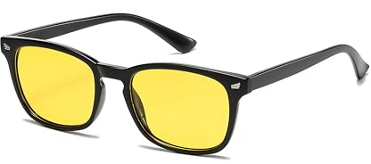 D Lolylad Occhiali visione notturna per uomo e donna – Occhiali da guida notturna per automobilisti guida auto notte occhiali gialli, Nero