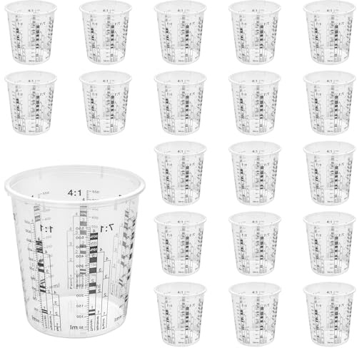 KOHAND 20 Pack Paint Mixing Cups, 680 ml/ 23 oz Plastic Measuring Cups for Epoxy and Resin for Mixing and Measuring Paint, Resin, Epoxy