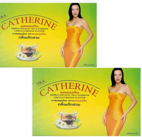 Lot 2 boites Thé Catherine Minceur 64 sachets (2 X 32) Chrysanthème + Sticker marque Maolo