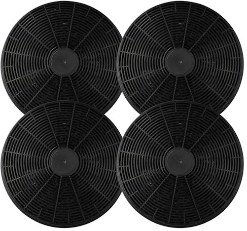 vhbw 4x Filtres à charbon actif compatible avec Schneider SY-6008B-P2-S-520, SL T 2-60A++ IXTZ hotte aspirante - 17,5 cm