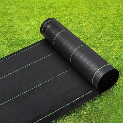 FVTVHEV Tessuto per Erbacce da Giardino Telo Anti Erbacce per Orto Lunghezza 200 m Buon effetto ombreggiante permeabile all'acqua Contiene 1000 chiodi Adatto per edilizia casa e giardinaggio(0.8x200m)
