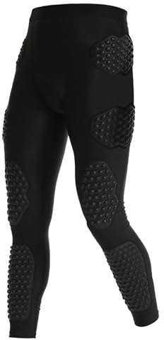 Pantalones de fútbol acolchados y amortiguadores con almohadillas de panal, leggings integrados para hombre, pantalones de portero de protección para una completa protección